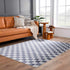 Alfombra lavable a cuadros gris Alie