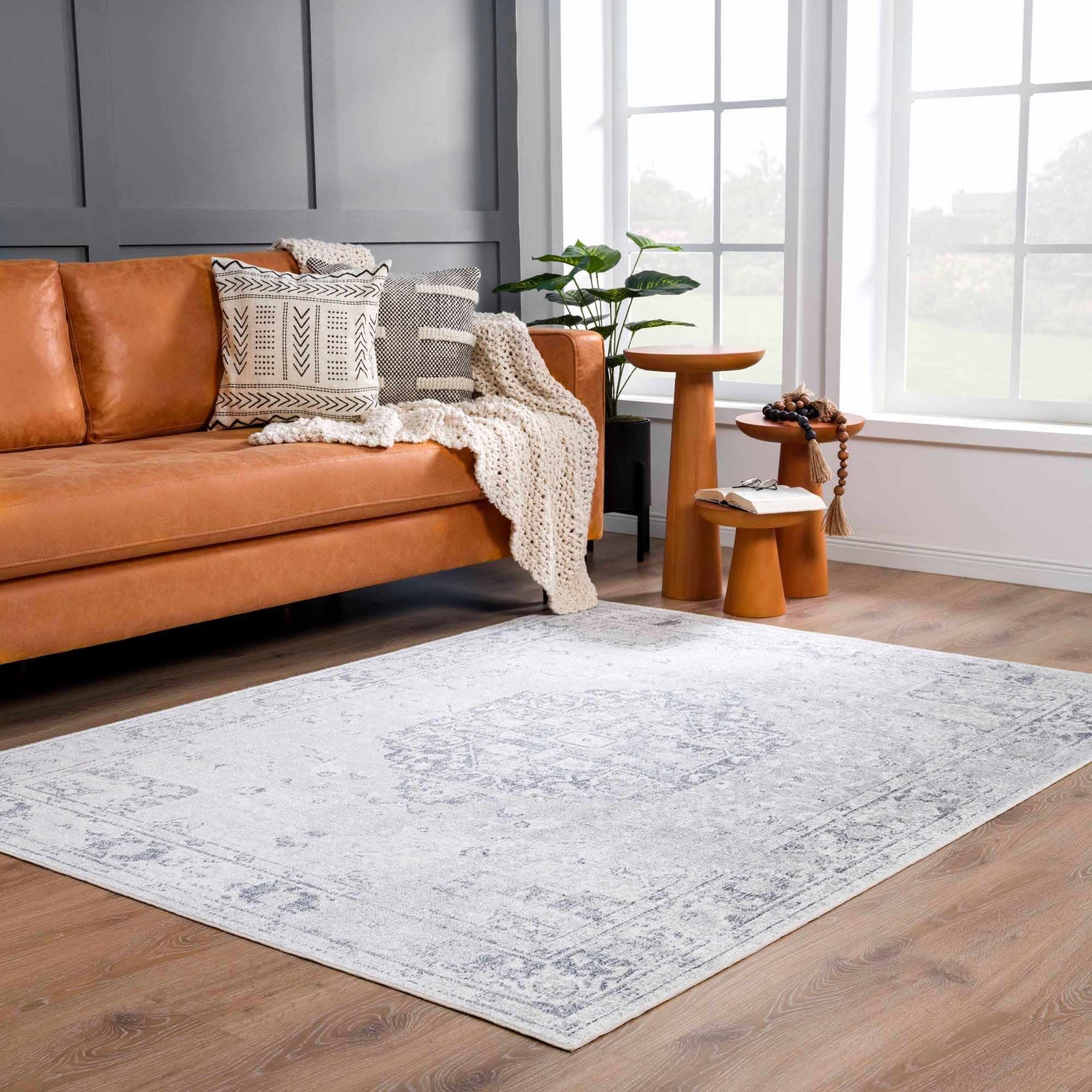 Alfombra lavable de pelo plano Akram Antrasit