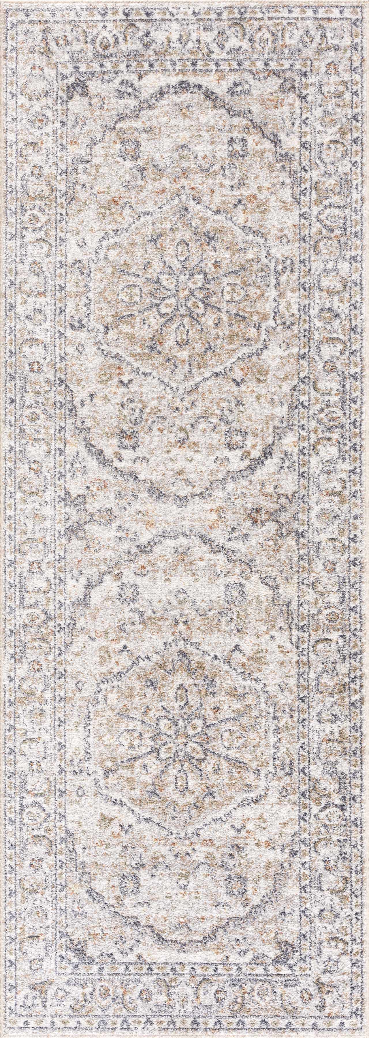 Alfombra lavable de pelo plano color crema Hiti