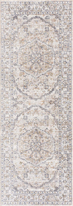 Alfombra lavable de pelo plano color crema Hiti