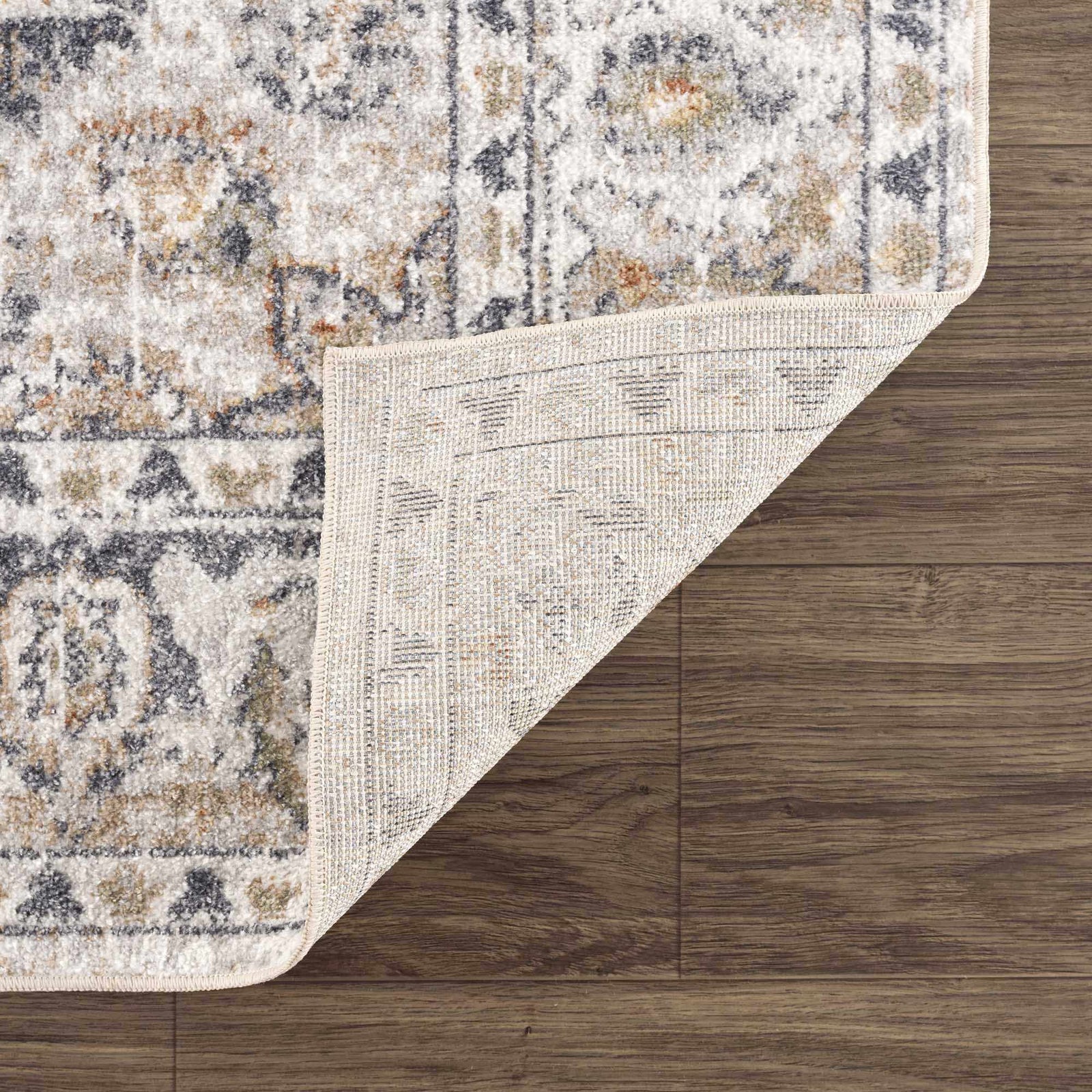 Alfombra lavable de pelo plano color crema Hiti