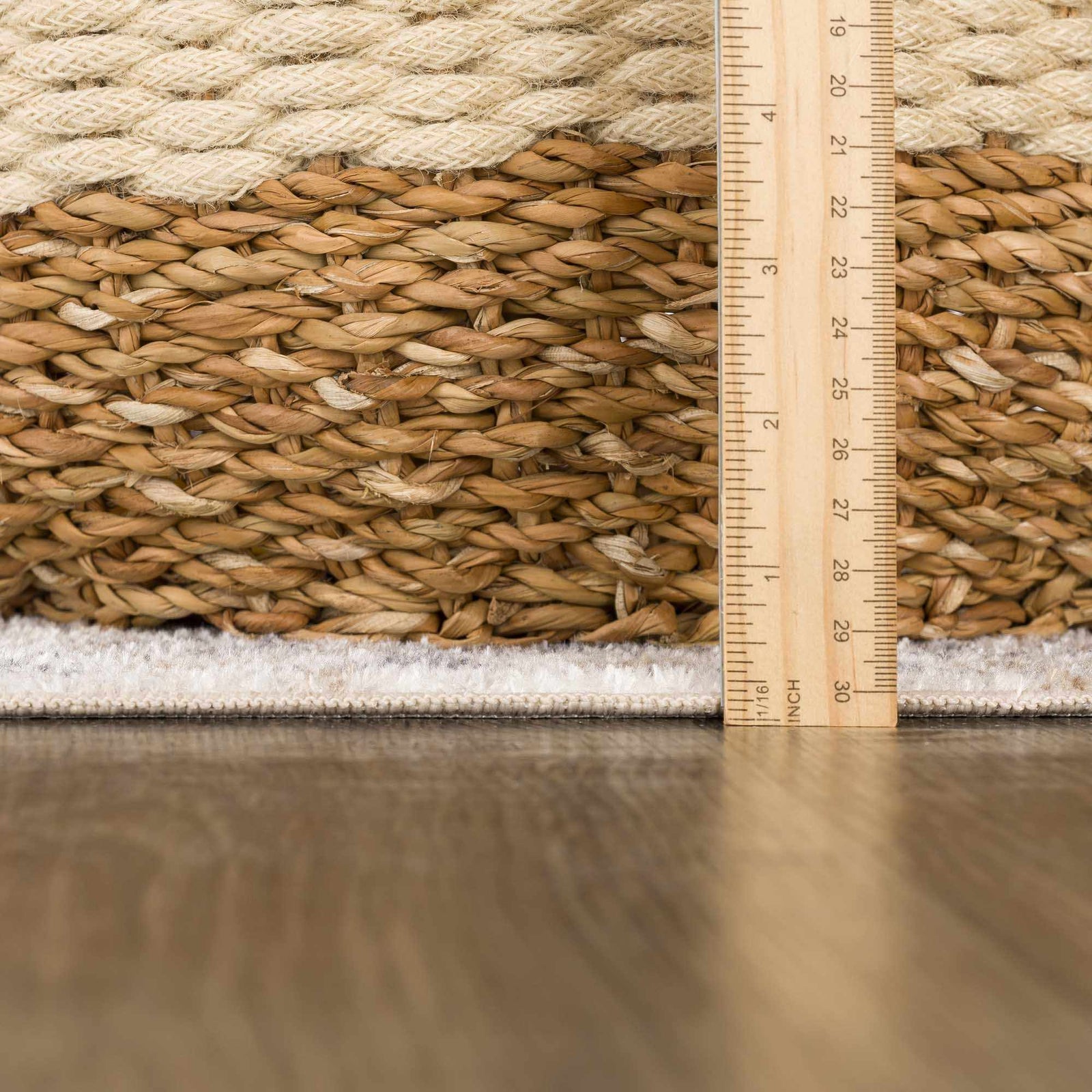 Alfombra lavable de pelo plano color crema Hiti