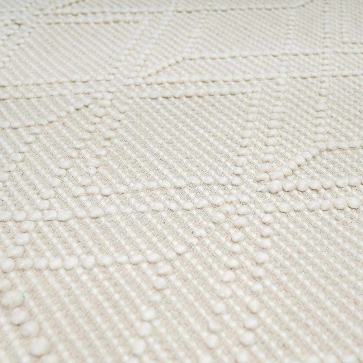Alfombra de lana con enrejado en color beige Ramsbury