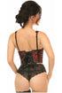 Lavish Red Plaid Satin Open Cup Waist Cincher