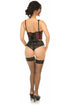 Lavish Red Plaid Satin Open Cup Waist Cincher