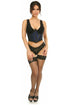 Lavish Blue w/Black Lace Overlay Open Cup Waist Cincher