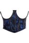 Lavish Blue w/Black Lace Overlay Open Cup Waist Cincher