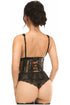 Lavish Black Fishnet Underwire Open Cup Waist Cincher
