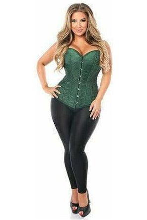 Lavish Dark Green Brocade Corset