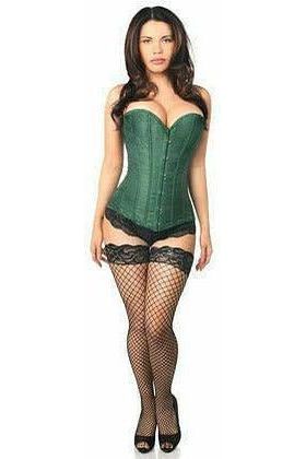 Lavish Dark Green Brocade Corset