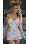 Lavish Lt Blue Sheer Lace Corset Dress