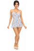 Lavish Lt Blue Sheer Lace Corset Dress