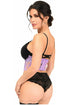 Lavish Lavender Sheer Lace Underwire Waist Cincher Corset