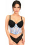 Lavish Lt Blue Sheer Lace Underwire Waist Cincher Corset