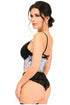 Lavish Lt Blue Sheer Lace Underwire Waist Cincher Corset