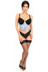 Lavish Lt Blue Sheer Lace Underwire Waist Cincher Corset