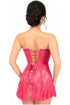 Lavish Fuchsia Sheer Lace Corset Dress