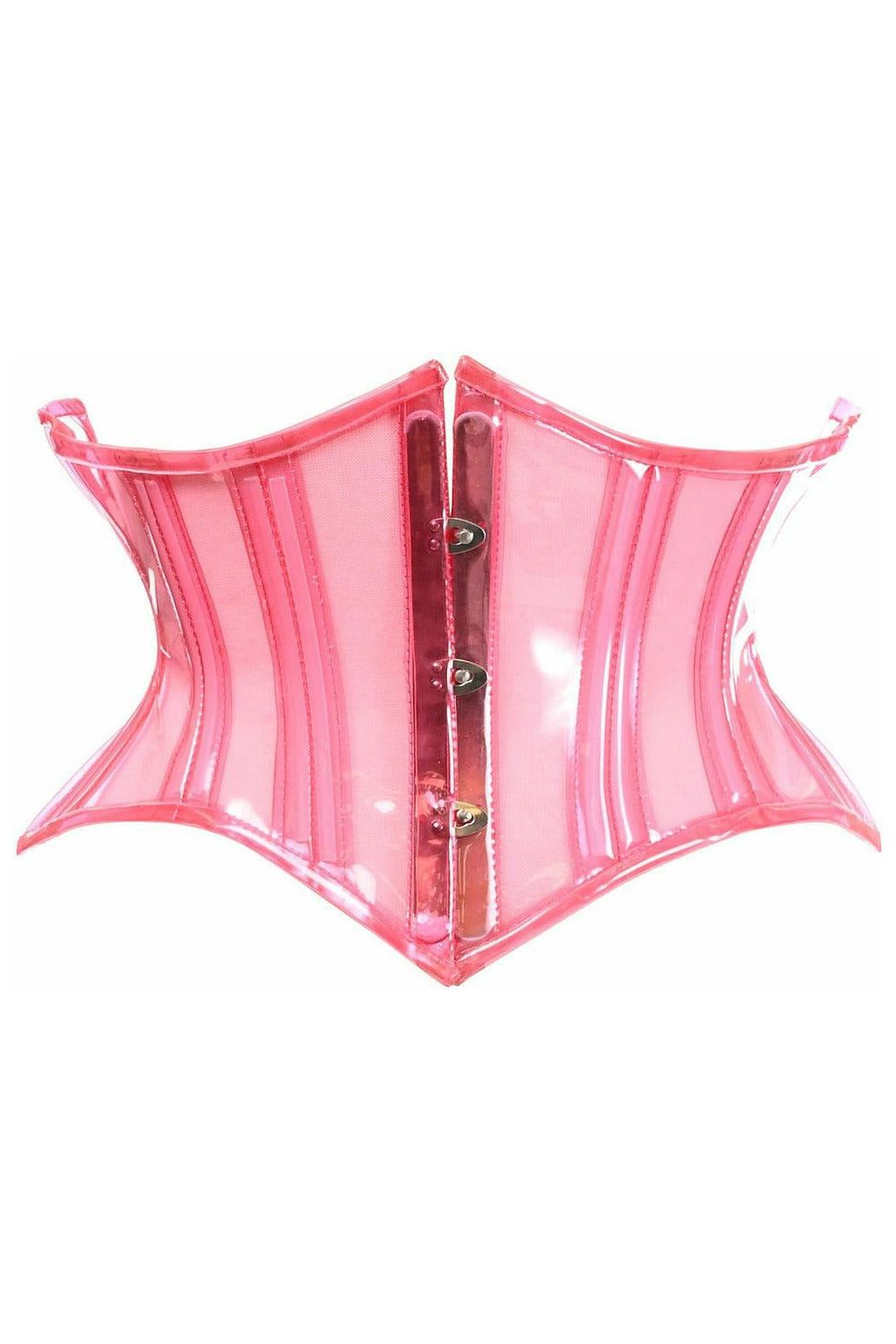 Lavish Clear Pink Curvy Cut Mini Cincher Corset