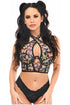 Lavish Multi Butterflies Mesh Underwire Cincher w/Built In Halter Top