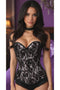 Lavish White Lace Front Zipper Corset