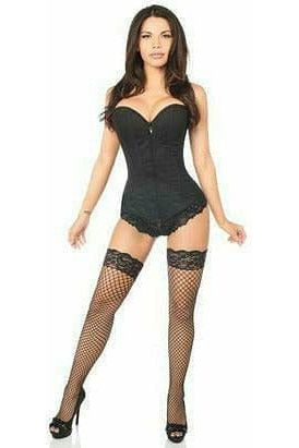 Lavish Black Cotton Overbust Corset