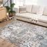 Alfombra lavable gris y azul Cabacungan