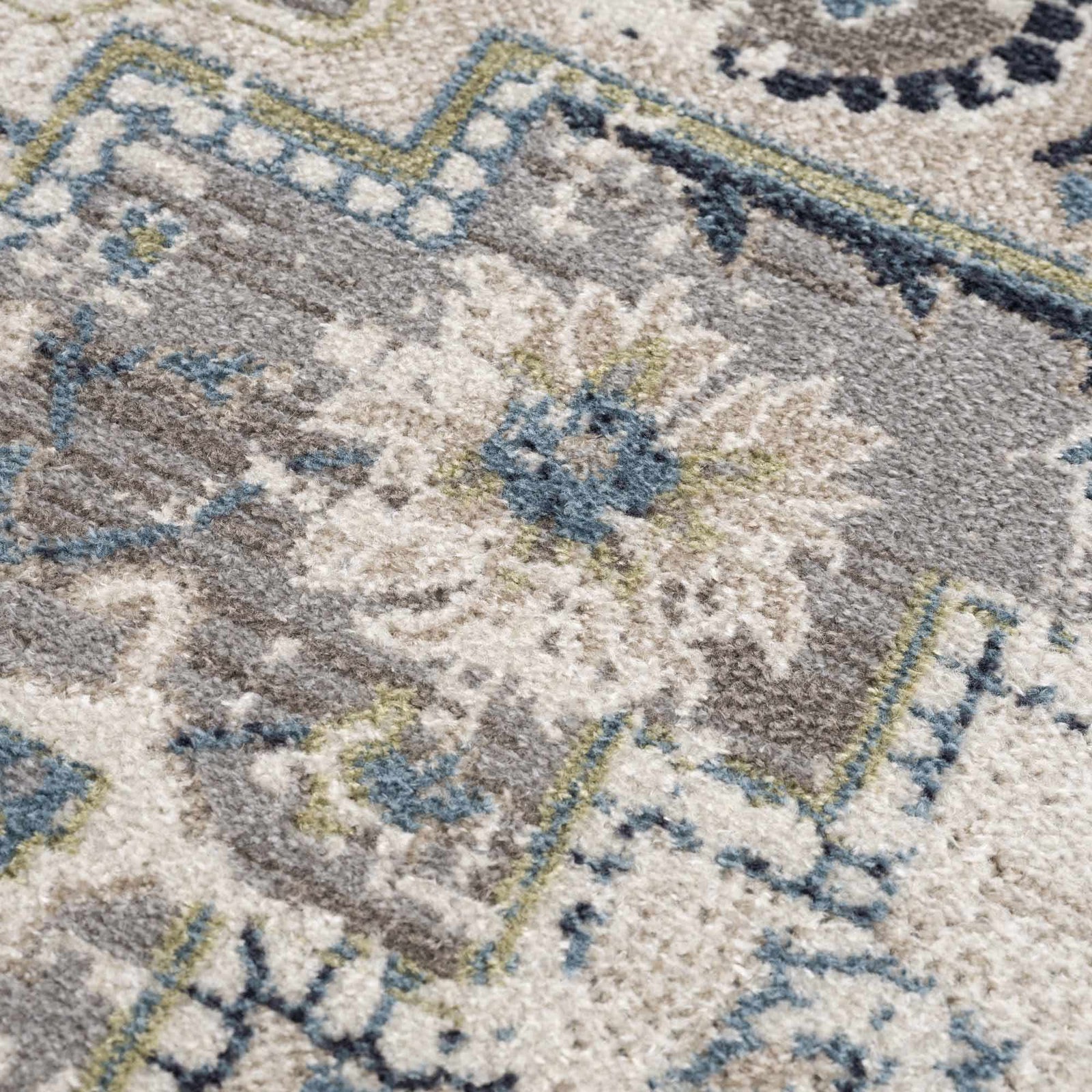 Alfombra lavable gris y azul Cabacungan