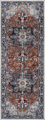 Alfombra lavable Cabacungan azul y óxido - Liquidación
