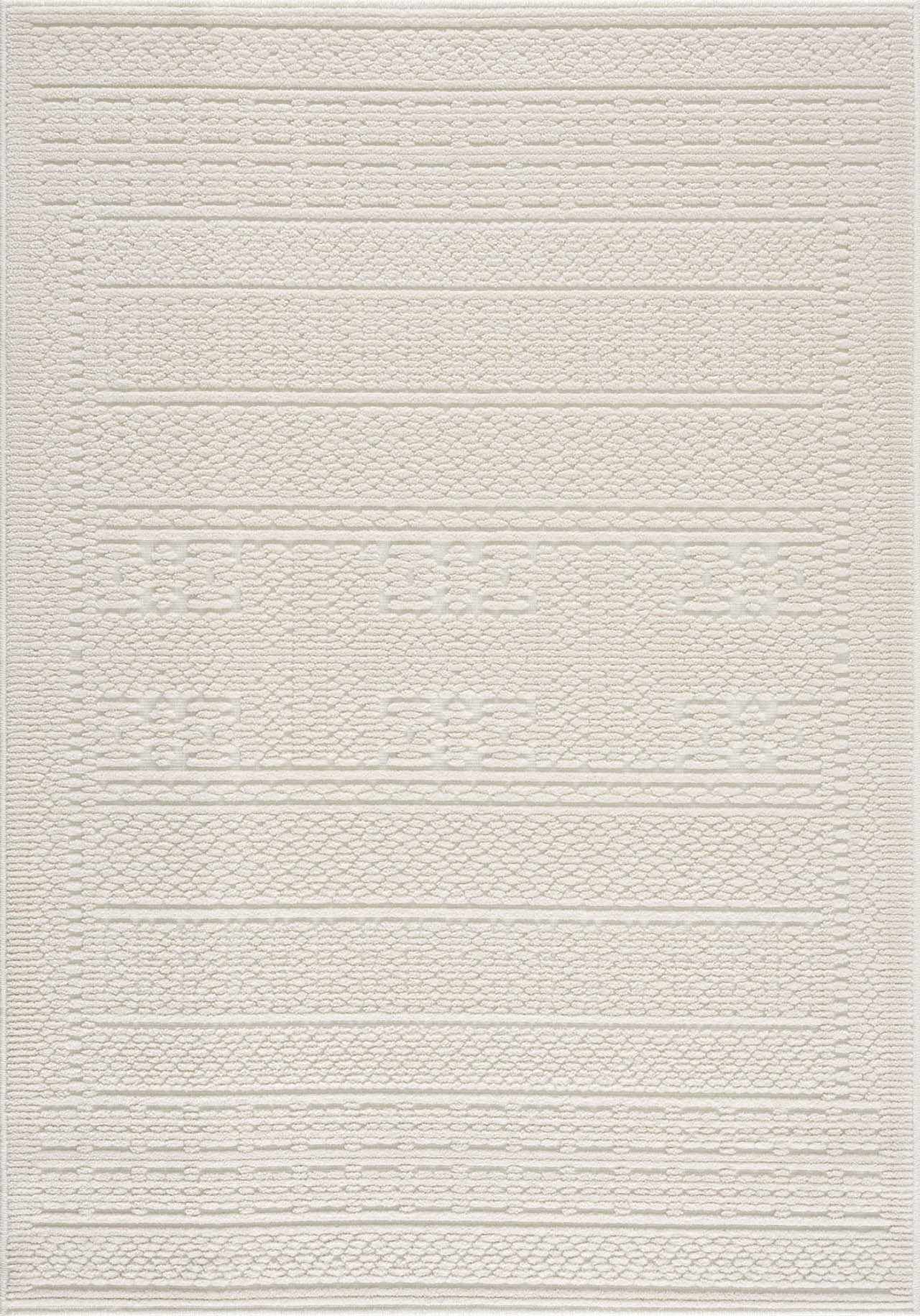 Alfombra lavable de color crema Bahar