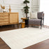 Alfombra lavable de color crema Bahar
