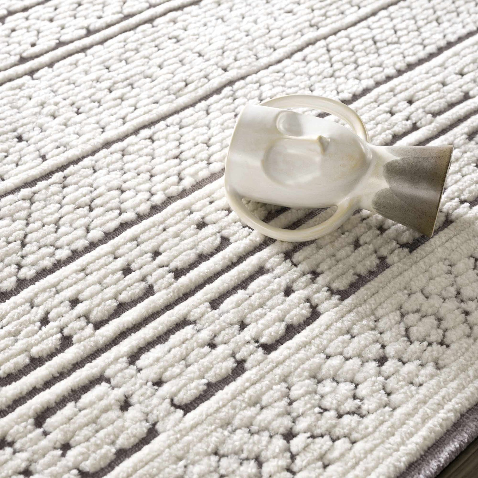 Alfombra lavable Bahar en color crema y gris - Edición limitada