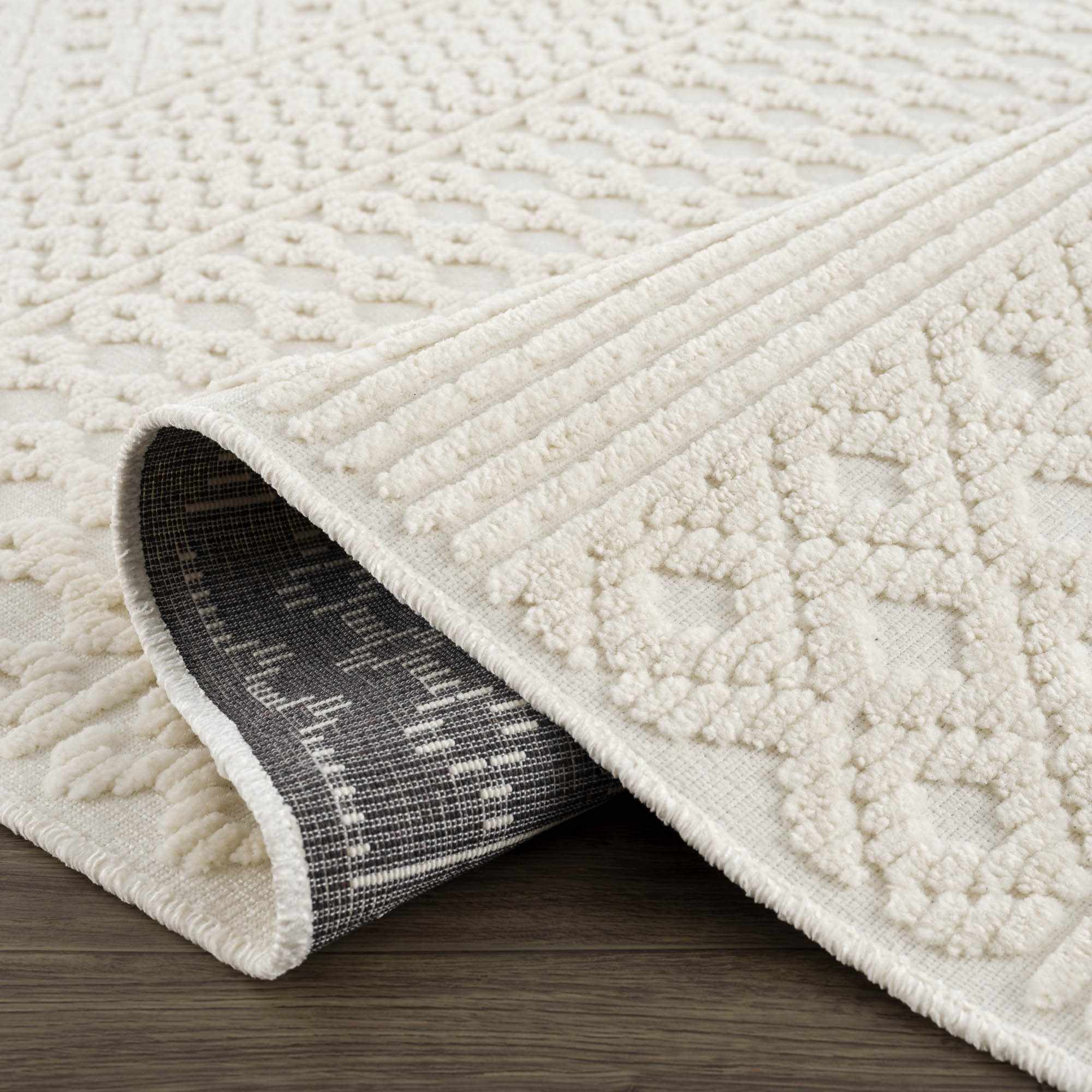 Alfombra lavable de color blanco Drago