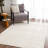 Alfombra lavable de color blanco Drago