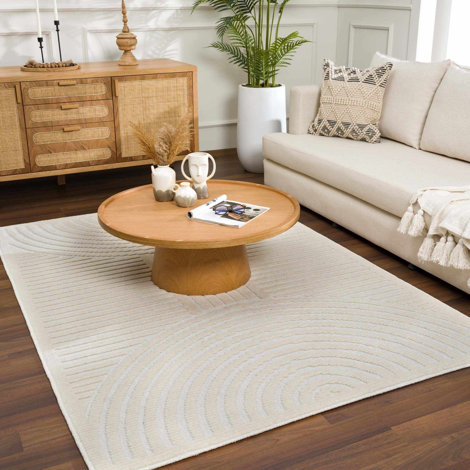 Alfombra lavable blanca Deron