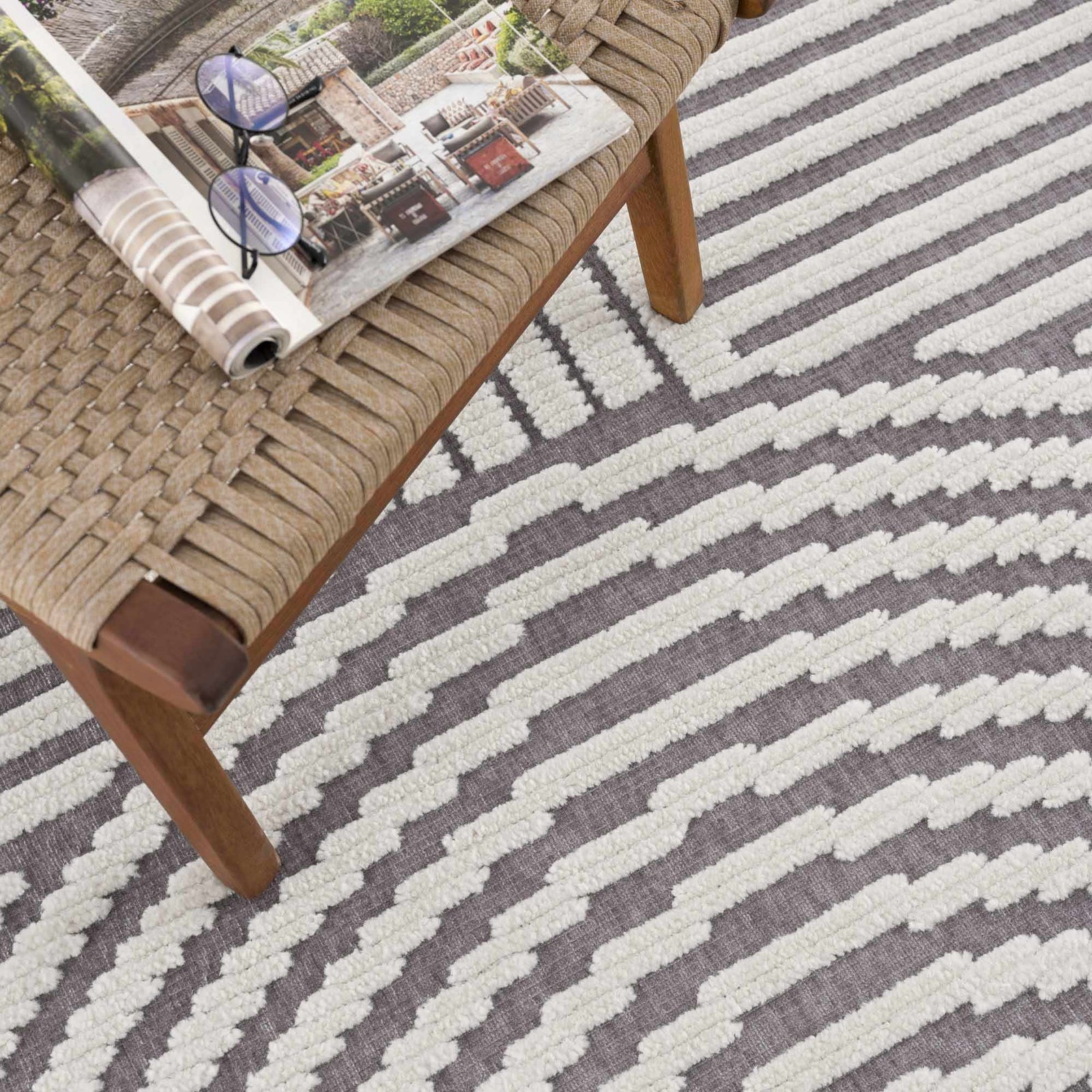 Alfombra lavable Deron Gray Rainbow
