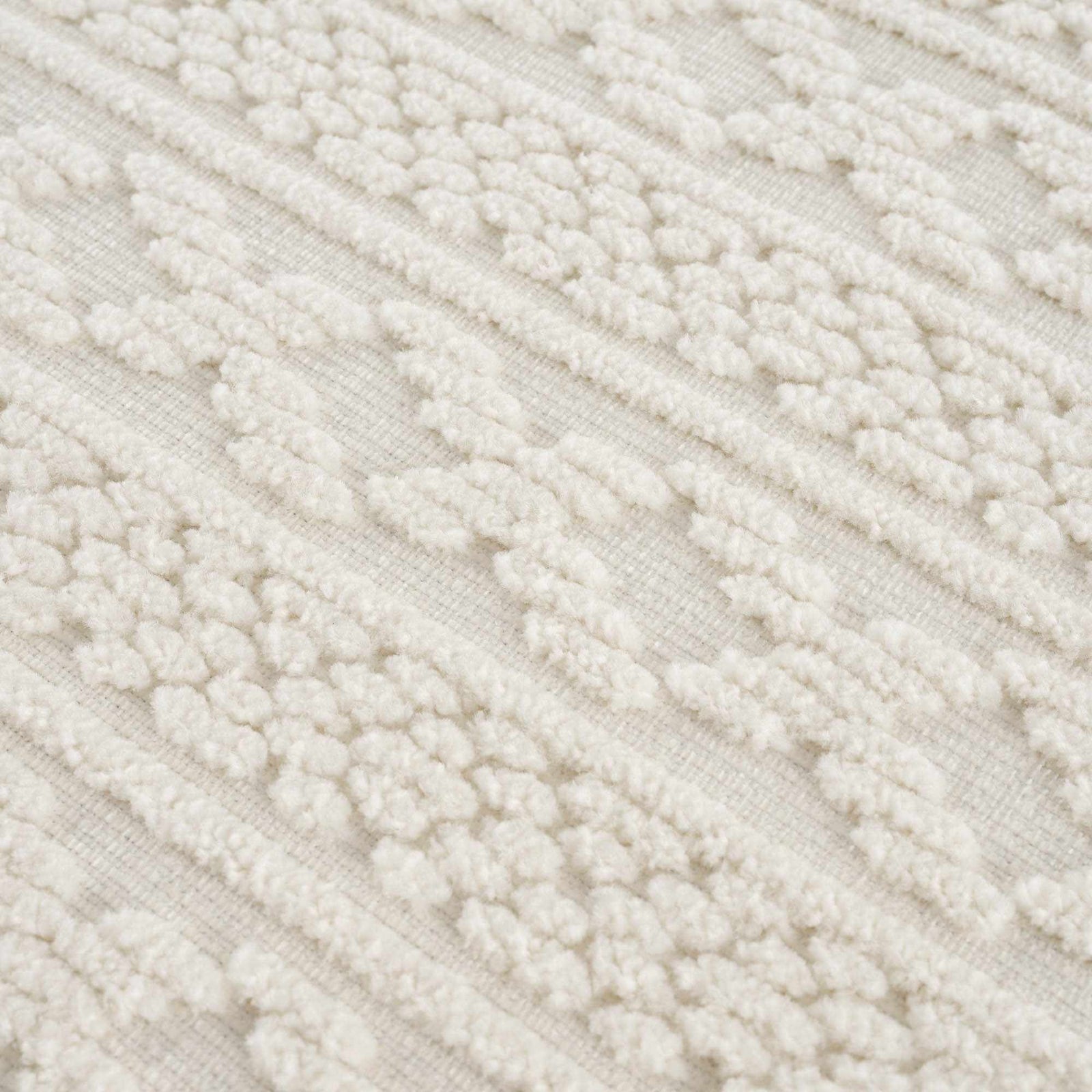 Fadey White Textured Washable Rug