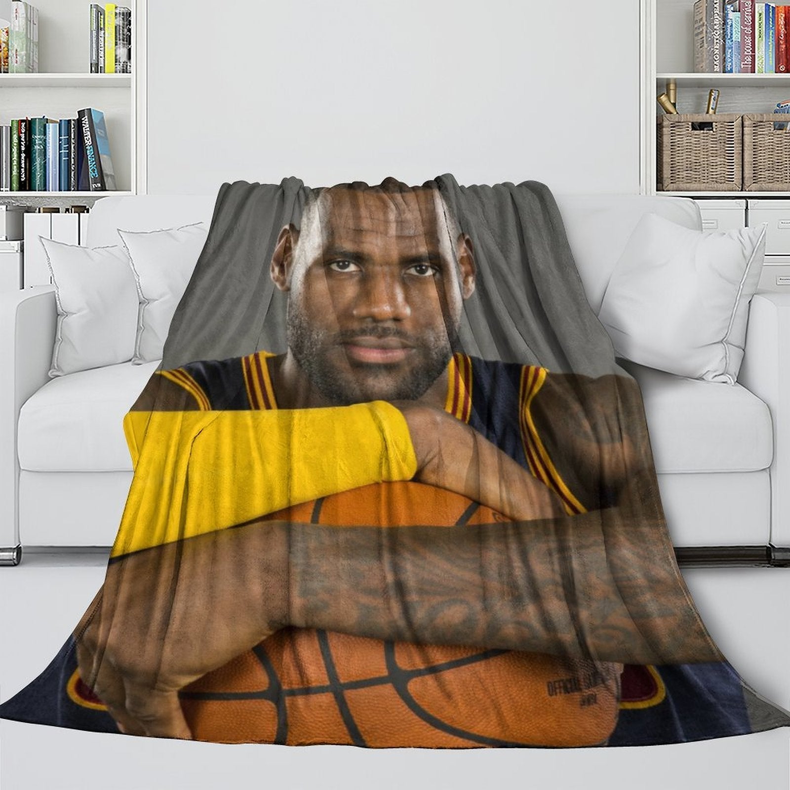 Manta de franela de Raymone James de LeBron de los Lakers