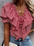 Puff Sleeve Gingham Blouse