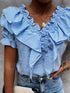 Puff Sleeve Gingham Blouse