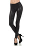 Leggings Sakkas sin pies, ultradelgados, con efecto mojado y líquido mate