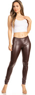 Leggings Sakkas sin pies, ultradelgados, con efecto mojado y líquido mate