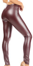 Leggings Sakkas sin pies, ultradelgados, con efecto mojado y líquido mate
