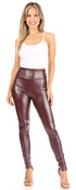 Leggings Sakkas sin pies, ultradelgados, con efecto mojado y líquido mate