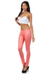 Leggings Sakkas sin pies, ultradelgados, con efecto mojado y líquido mate