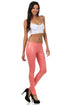 Leggings Sakkas sin pies, ultradelgados, con efecto mojado y líquido mate