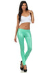 Leggings Sakkas sin pies, ultradelgados, con efecto mojado y líquido mate