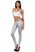 Leggings Sakkas sin pies, ultradelgados, con efecto mojado y líquido mate