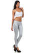 Leggings Sakkas sin pies, ultradelgados, con efecto mojado y líquido mate