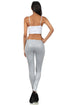 Leggings Sakkas sin pies, ultradelgados, con efecto mojado y líquido mate