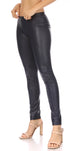 Leggings Sakkas sin pies, ultradelgados, con efecto mojado y líquido mate